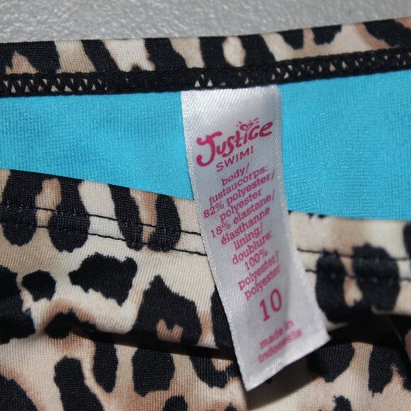 rown & Blue 2 Pcs  Justoce Tankini Swimsuit Size 10 - Picture 4 of 10